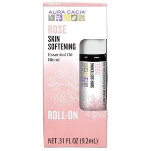 Aura Cacia 0.31 Oz Rose Skin Softening Essential Oil Blend Ready Use Roll-On
